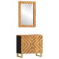vidaXL 2-tlg. Badschrank-Set Braun und Schwarz Massivholz Mango vidaXL 2-tlg. Badschrank-Set Braun und Schwarz Massivholz Mango