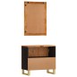 vidaXL 2-tlg. Badschrank-Set Braun und Schwarz Massivholz Mango vidaXL 2-tlg. Badschrank-Set Braun und Schwarz Massivholz Mango