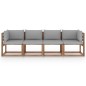 vidaXL Garten-Palettensofa 4-Sitzer mit Kissen Kiefernholz vidaXL Garten-Palettensofa 4-Sitzer mit Kissen Kiefernholz