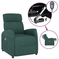vidaXL Elektrischer Massagesessel Dunkelgrün Stoff