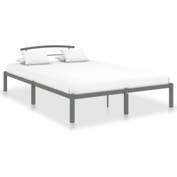 vidaXL Bettgestell Grau Metall 140x200 cm