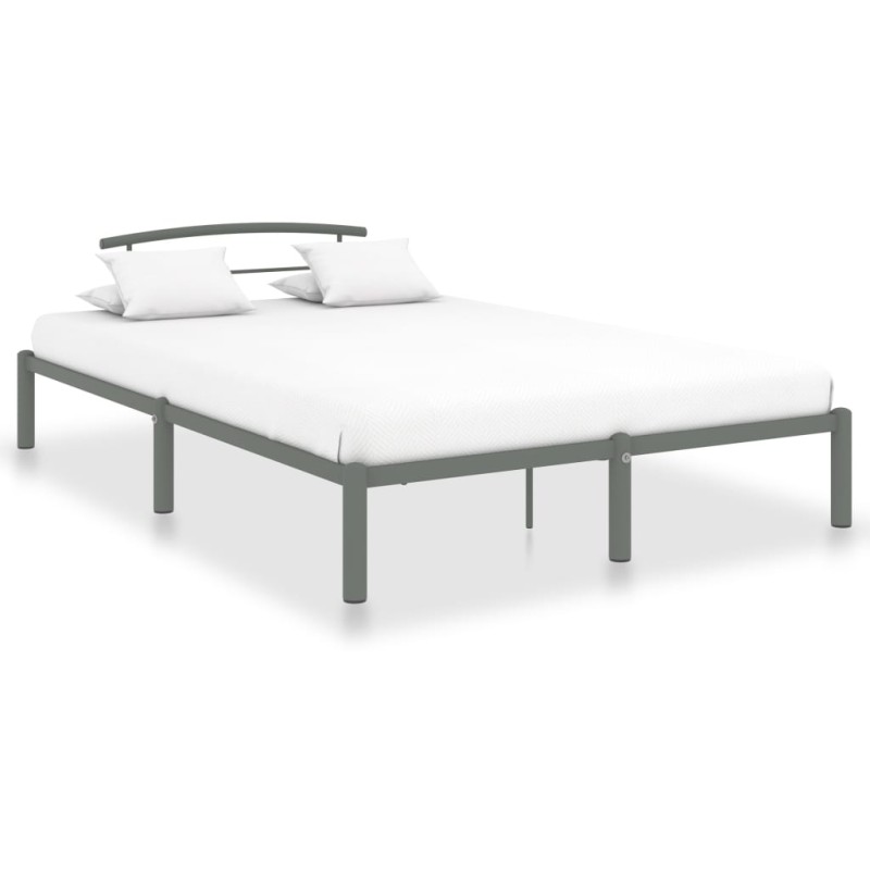 vidaXL Bettgestell Grau Metall 140x200 cm vidaXL Bettgestell Grau Metall 140x200 cm