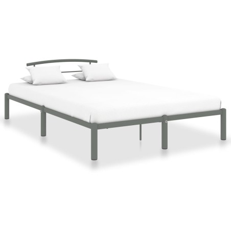 vidaXL Bettgestell Grau Metall 140x200 cm