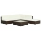 6-tlg. Garten-Lounge-Set mit Auflagen Poly Rattan Braun 6-tlg. Garten-Lounge-Set mit Auflagen Poly Rattan Braun