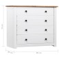 vidaXL Beistellschrank Weiß 80×40×73 cm Panama-Kiefer vidaXL Beistellschrank Weiß 80×40×73 cm Panama-Kiefer
