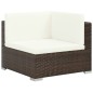 6-tlg. Garten-Lounge-Set mit Auflagen Poly Rattan Braun 6-tlg. Garten-Lounge-Set mit Auflagen Poly Rattan Braun