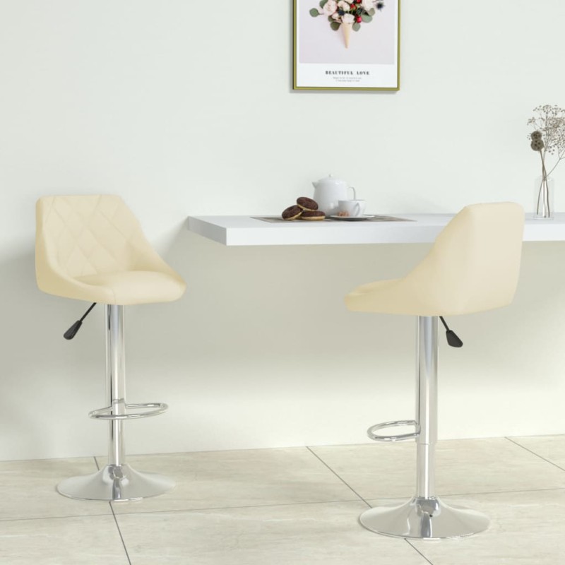 vidaXL Barhocker 2 Stk. Creme Kunstleder vidaXL Barhocker 2 Stk. Creme Kunstleder