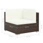 6-tlg. Garten-Lounge-Set mit Auflagen Poly Rattan Braun 6-tlg. Garten-Lounge-Set mit Auflagen Poly Rattan Braun