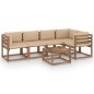 vidaXL 6-tlg. Garten-Lounge-Set aus Paletten mit Kissen Kiefernholz vidaXL 6-tlg. Garten-Lounge-Set aus Paletten mit Kissen Kiefernholz