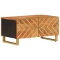 vidaXL Couchtisch Braun und Schwarz 80x50x40 cm Massivholz Mango vidaXL Couchtisch Braun und Schwarz 80x50x40 cm Massivholz Mango