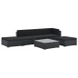 6-tlg. Garten-Lounge-Set mit Auflagen Poly Rattan Schwarz 6-tlg. Garten-Lounge-Set mit Auflagen Poly Rattan Schwarz