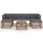 vidaXL 7-tlg. Garten-Lounge-Set aus Paletten mit Kissen Kiefernholz vidaXL 7-tlg. Garten-Lounge-Set aus Paletten mit Kissen Kiefernholz