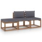 vidaXL 3-tlg. Garten-Lounge-Set aus Paletten mit Kissen Kiefernholz vidaXL 3-tlg. Garten-Lounge-Set aus Paletten mit Kissen Kiefernholz
