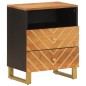 vidaXL Nachttisch Braun und Schwarz 50x33x60 cm Massivholz Mango vidaXL Nachttisch Braun und Schwarz 50x33x60 cm Massivholz Mango