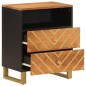 vidaXL Nachttisch Braun und Schwarz 50x33x60 cm Massivholz Mango vidaXL Nachttisch Braun und Schwarz 50x33x60 cm Massivholz Mango