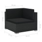 6-tlg. Garten-Lounge-Set mit Auflagen Poly Rattan Schwarz 6-tlg. Garten-Lounge-Set mit Auflagen Poly Rattan Schwarz