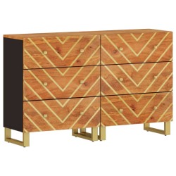 vidaXL Beistellschränke 2 Stk. Braun & Schwarz 60x33,5x75 cm Mangoholz