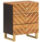 vidaXL Nachttisch Braun und Schwarz 50x33x60 cm Massivholz Mango vidaXL Nachttisch Braun und Schwarz 50x33x60 cm Massivholz Mango
