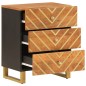vidaXL Nachttisch Braun und Schwarz 50x33x60 cm Massivholz Mango vidaXL Nachttisch Braun und Schwarz 50x33x60 cm Massivholz Mango