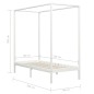 vidaXL Himmelbett-Gestell Weiß Massivholz Kiefer 90 x 200 cm vidaXL Himmelbett-Gestell Weiß Massivholz Kiefer 90 x 200 cm