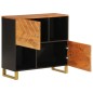 vidaXL Beistellschrank Braun und Schwarz 80x33,5x75 Massivholz Mango vidaXL Beistellschrank Braun und Schwarz 80x33,5x75 Massivholz Mango