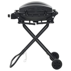 Tragbarer Gasgrill mit Brenner Schwarz