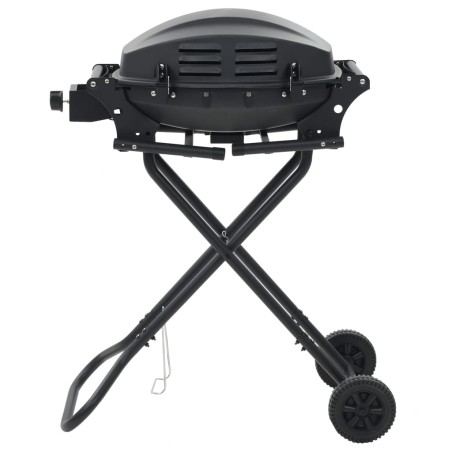 Tragbarer Gasgrill mit Brenner Schwarz