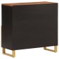 vidaXL Beistellschrank Braun und Schwarz 80x33,5x75 Massivholz Mango vidaXL Beistellschrank Braun und Schwarz 80x33,5x75 Massivholz Mango
