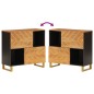 vidaXL Beistellschrank Braun und Schwarz 80x33,5x75 Massivholz Mango vidaXL Beistellschrank Braun und Schwarz 80x33,5x75 Massivholz Mango