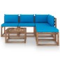 vidaXL 6-tlg. Garten-Lounge-Set aus Paletten mit Kissen Kiefernholz vidaXL 6-tlg. Garten-Lounge-Set aus Paletten mit Kissen Kiefernholz