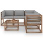 vidaXL 6-tlg. Garten-Lounge-Set mit Kissen in Grau Kiefernholz vidaXL 6-tlg. Garten-Lounge-Set mit Kissen in Grau Kiefernholz
