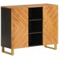 vidaXL Beistellschrank Braun und Schwarz 90x33,5x75 Massivholz Mango vidaXL Beistellschrank Braun und Schwarz 90x33,5x75 Massivholz Mango