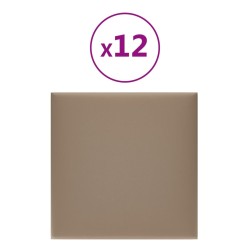 vidaXL Wandpaneele 12 Stk. Cappuccino-Braun 30x30cm Kunstleder 1,08 m²
