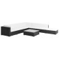8-tlg. Garten-Lounge-Set mit Auflagen Poly Rattan Schwarz 8-tlg. Garten-Lounge-Set mit Auflagen Poly Rattan Schwarz
