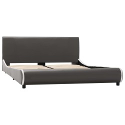 vidaXL Bettgestell Anthrazitgrau Kunstleder 140x200 cm 