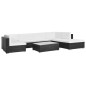 8-tlg. Garten-Lounge-Set mit Auflagen Poly Rattan Schwarz 8-tlg. Garten-Lounge-Set mit Auflagen Poly Rattan Schwarz