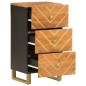 vidaXL Beistellschrank Braun und Schwarz 40x33,5x75 Massivholz Mango vidaXL Beistellschrank Braun und Schwarz 40x33,5x75 Massivholz Mango