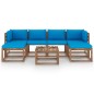 vidaXL 7-tlg. Garten-Lounge-Set aus Paletten mit Kissen Kiefernholz vidaXL 7-tlg. Garten-Lounge-Set aus Paletten mit Kissen Kiefernholz