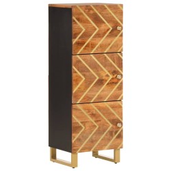 vidaXL Highboard Braun und Schwarz 40x33,5x110 cm Massivholz Mango