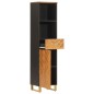 vidaXL Badschrank Braun und Schwarz 38x33,5x160 cm Massivholz Mango vidaXL Badschrank Braun und Schwarz 38x33,5x160 cm Massivholz Mango