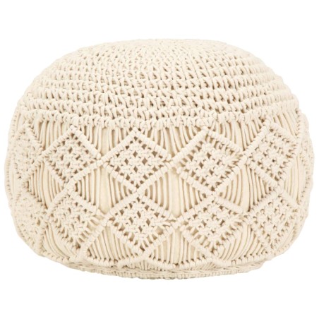 vidaXL Makramee Sitzpuff Handgefertigt 45 x 30 cm Baumwolle 