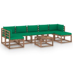 vidaXL 8-tlg. Garten-Lounge-Set mit Kissen in Grün