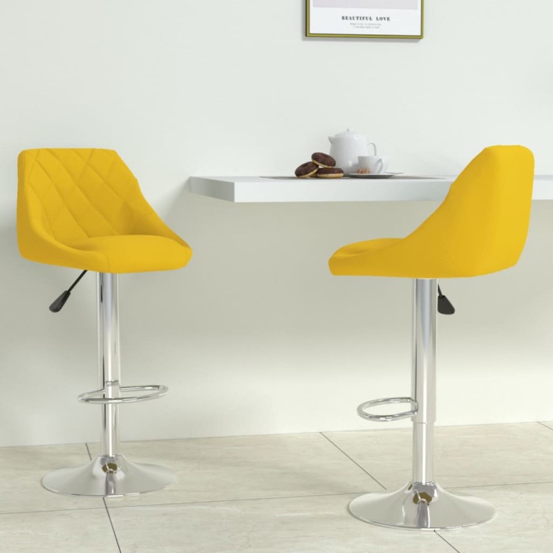 vidaXL Barhocker 2 Stk. Senfgelb Samt vidaXL Barhocker 2 Stk. Senfgelb Samt