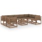 vidaXL 10-tlg. Garten-Lounge-Set mit Kissen in Taupe vidaXL 10-tlg. Garten-Lounge-Set mit Kissen in Taupe