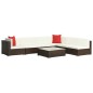 7-tlg. Garten-Lounge-Set mit Auflagen Poly Rattan Braun 7-tlg. Garten-Lounge-Set mit Auflagen Poly Rattan Braun