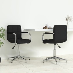 vidaXL Drehbare Esszimmerstühle 2 Stk. Schwarz Stoff