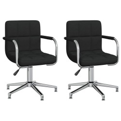vidaXL Drehbare Esszimmerstühle 2 Stk. Schwarz Stoff