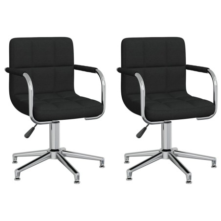 vidaXL Drehbare Esszimmerstühle 2 Stk. Schwarz Stoff