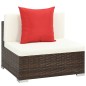 7-tlg. Garten-Lounge-Set mit Auflagen Poly Rattan Braun 7-tlg. Garten-Lounge-Set mit Auflagen Poly Rattan Braun