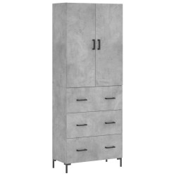 vidaXL Highboard Betongrau 69,5x34x180 cm Holzwerkstoff